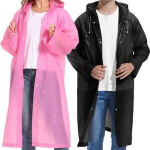 Reusable Rain Ponchos Set Modern Classic Fit Lightweight Travel Essential